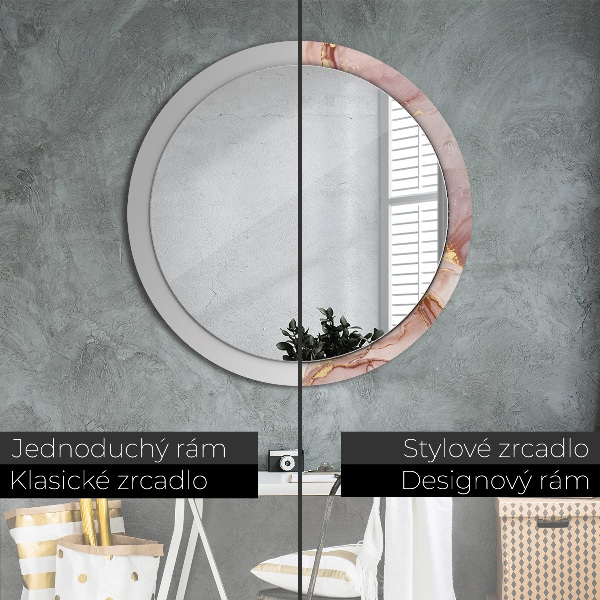 Round wall mirror decor Abstract fluid