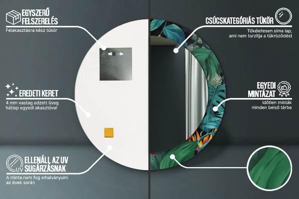 Round wall mirror decor Forest in the jungle