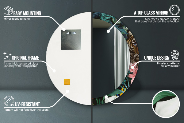 Round wall mirror decor Forest in the jungle