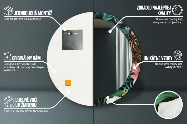 Round wall mirror decor Forest in the jungle