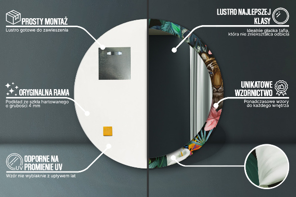 Round wall mirror decor Forest in the jungle