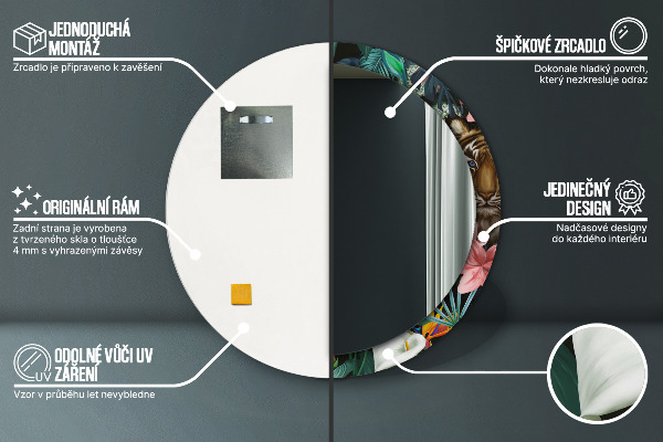 Round wall mirror decor Forest in the jungle