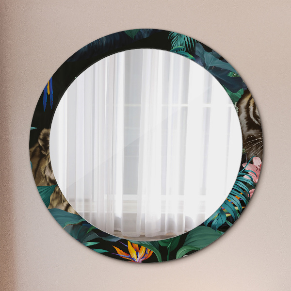 Round wall mirror decor Forest in the jungle