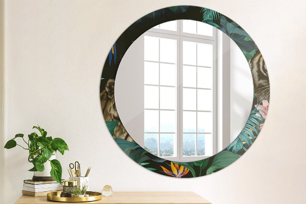 Round wall mirror decor Forest in the jungle