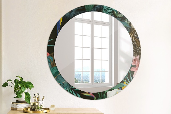 Round wall mirror decor Forest in the jungle