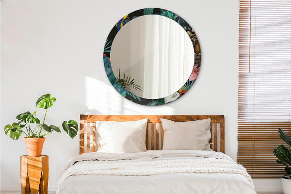Round wall mirror decor Forest in the jungle