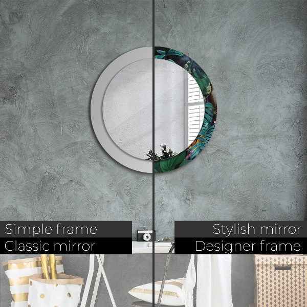 Round wall mirror decor Forest in the jungle