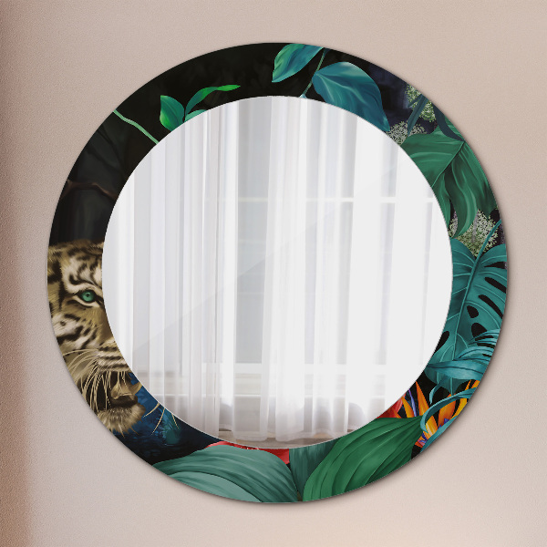 Round wall mirror decor Forest in the jungle