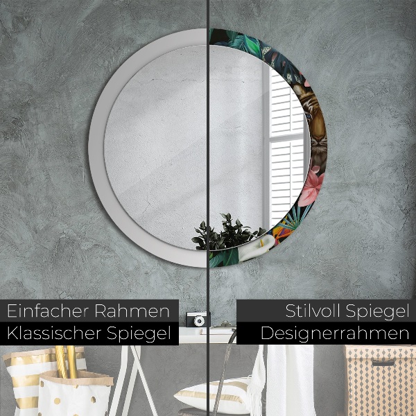 Round wall mirror decor Forest in the jungle