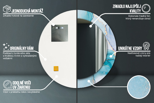 Round wall mirror decor Abstract fluid