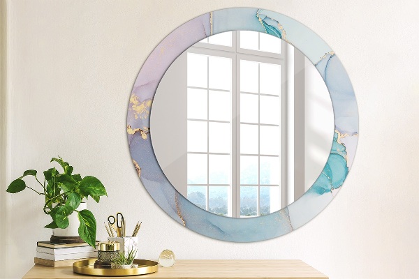 Round wall mirror decor Abstract fluid
