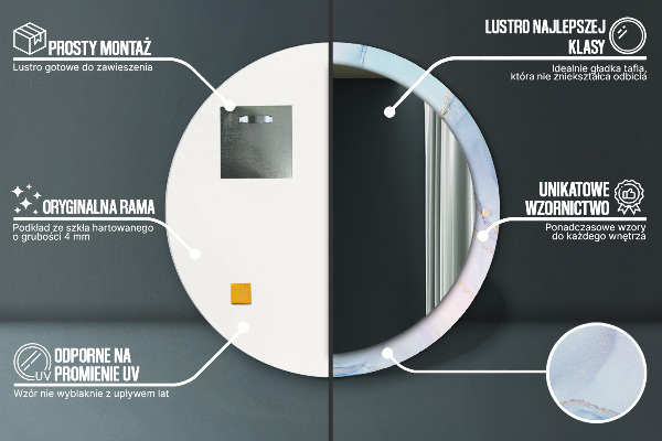 Round wall mirror decor Abstract fluid