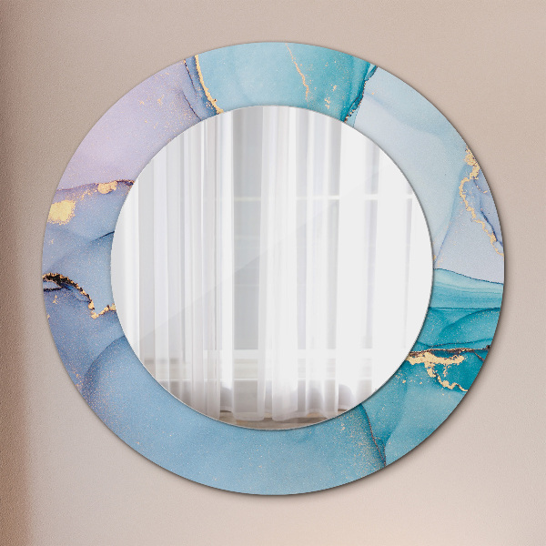 Round wall mirror decor Abstract fluid
