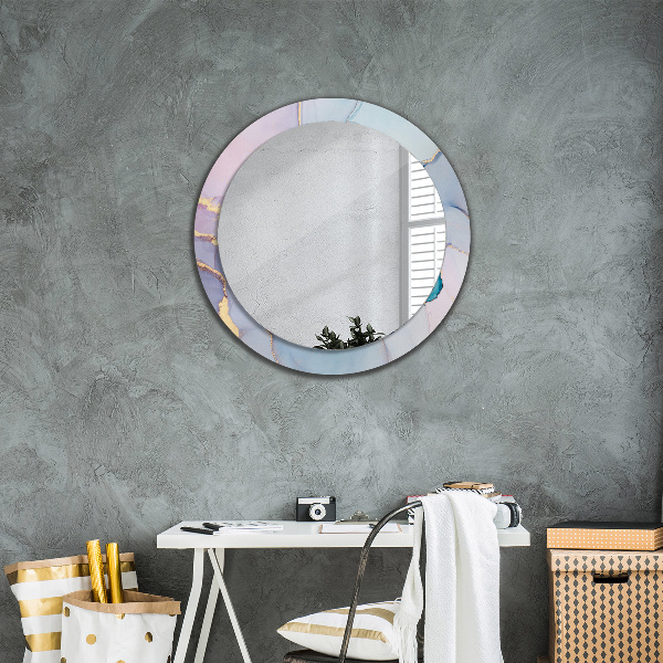 Round wall mirror decor Abstract fluid