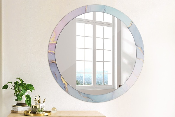 Round wall mirror decor Abstract fluid