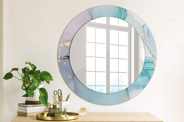 Round wall mirror decor Abstract fluid