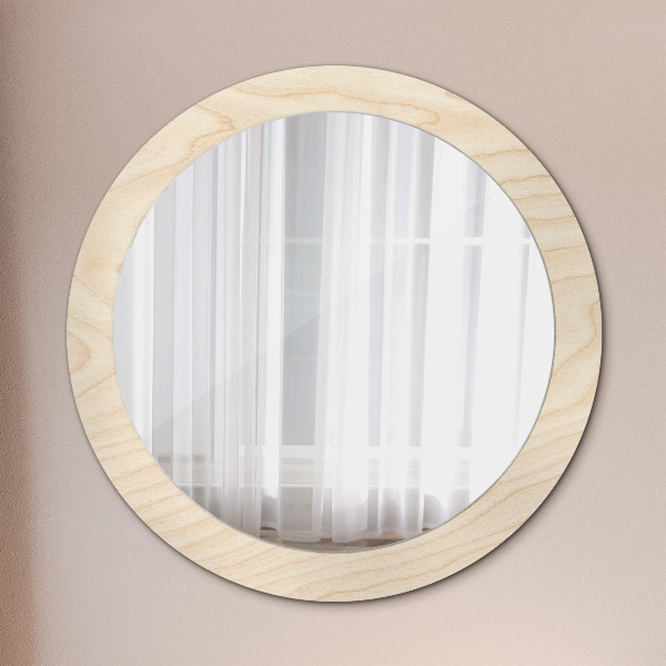 Round decorative mirror Wood texture