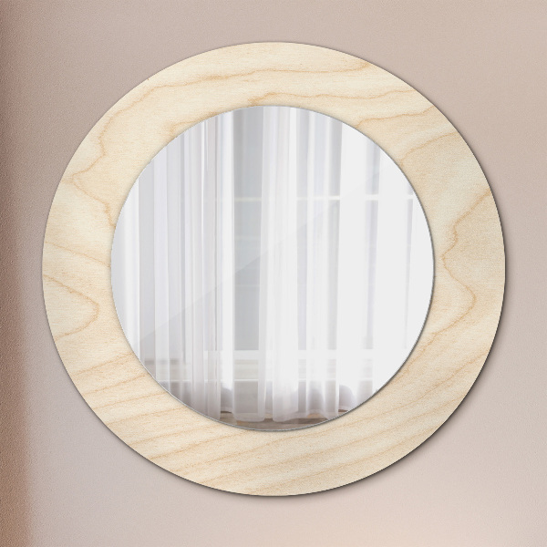 Round decorative mirror Wood texture