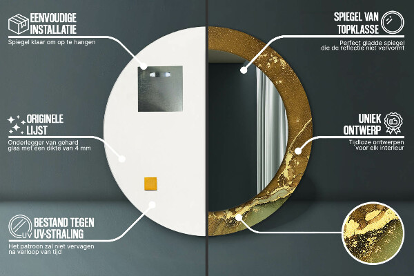 Round decorative mirror Metallic vortices
