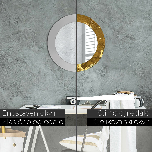 Round decorative mirror Metallic vortices