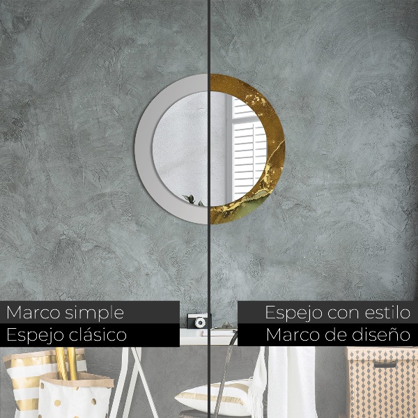 Round decorative mirror Metallic vortices
