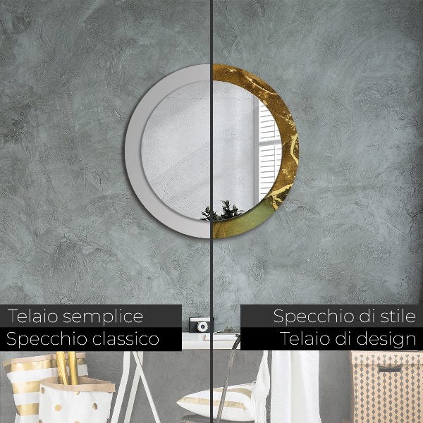 Round decorative mirror Metallic vortices