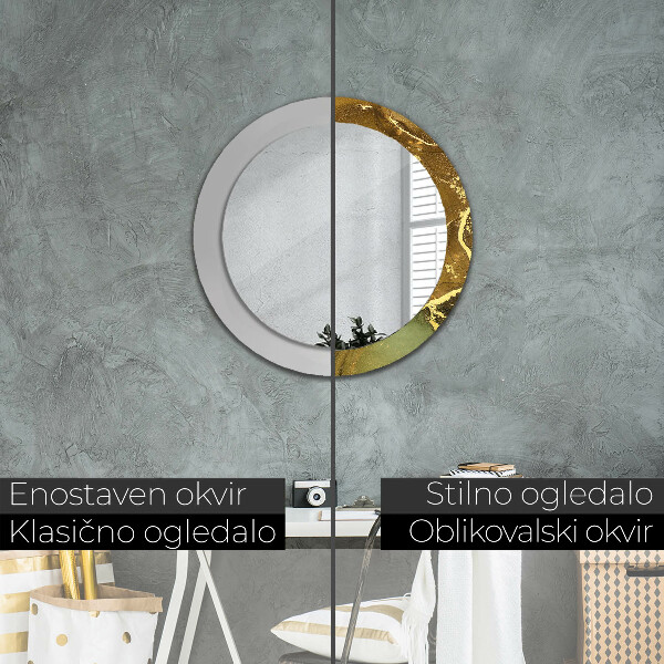 Round decorative mirror Metallic vortices