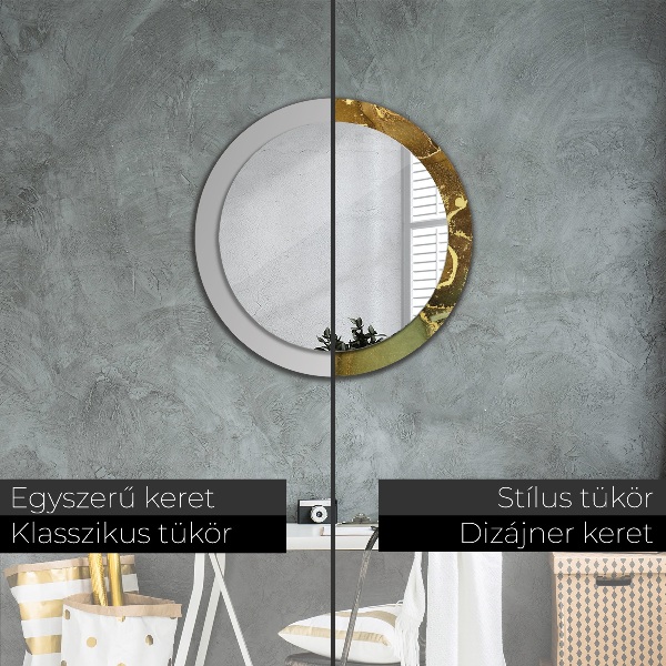 Round decorative mirror Metallic vortices