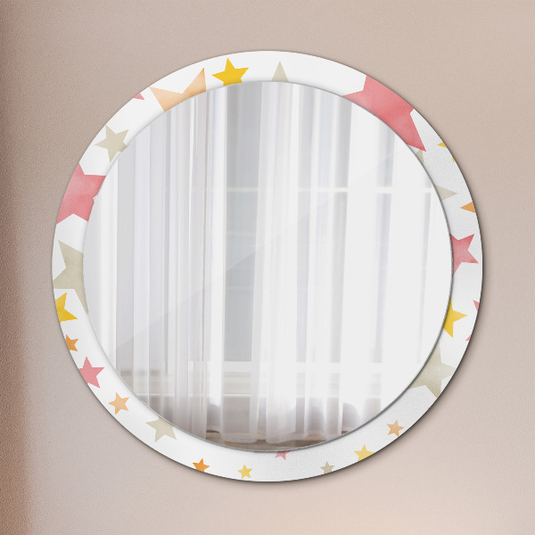 Round decorative mirror Pastel stars