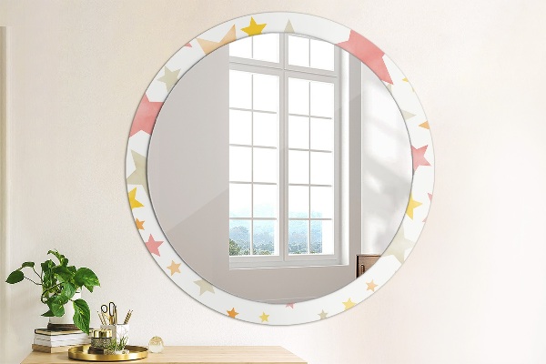 Round decorative mirror Pastel stars