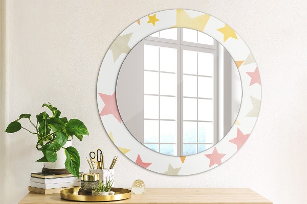 Round decorative mirror Pastel stars