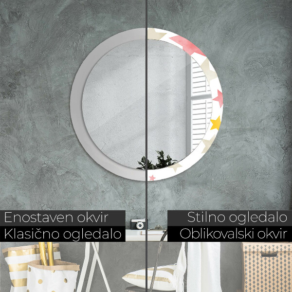 Round decorative mirror Pastel stars