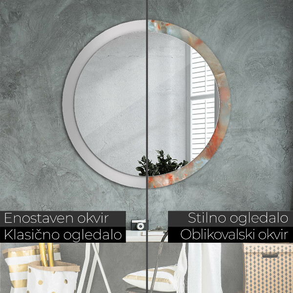 Round wall mirror design Onyx marbles