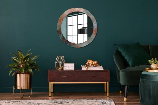 Round wall mirror design Onyx marbles
