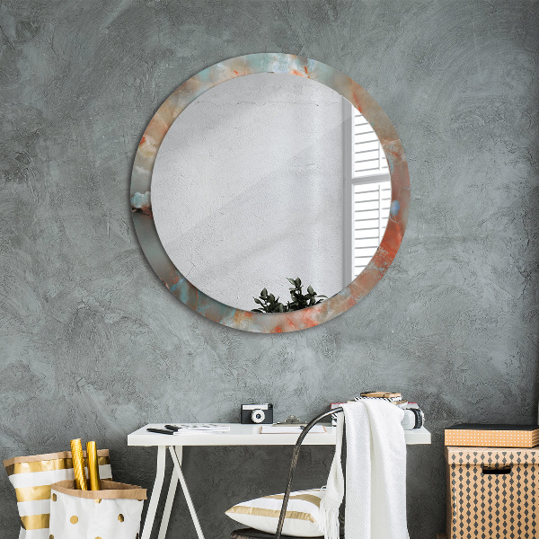 Round wall mirror design Onyx marbles