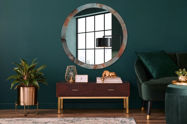 Round wall mirror design Onyx marbles