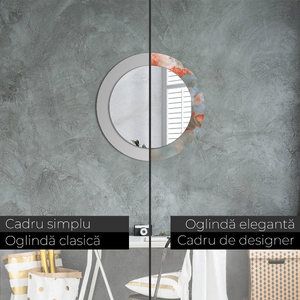Round wall mirror design Onyx marbles