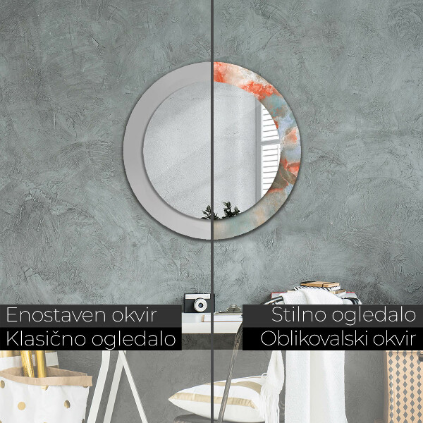 Round wall mirror design Onyx marbles