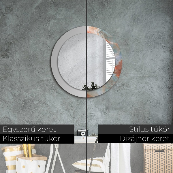 Round wall mirror design Onyx marbles