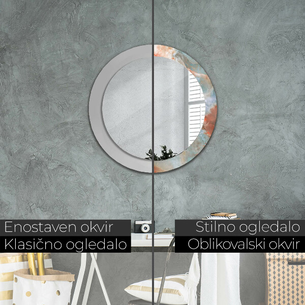 Round wall mirror design Onyx marbles