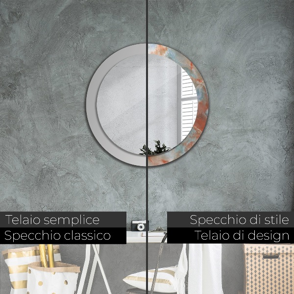 Round wall mirror design Onyx marbles