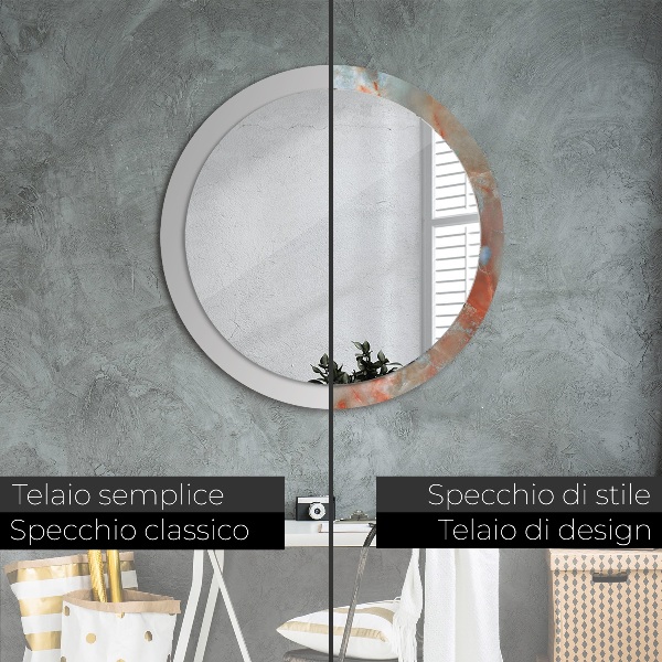 Round wall mirror design Onyx marbles