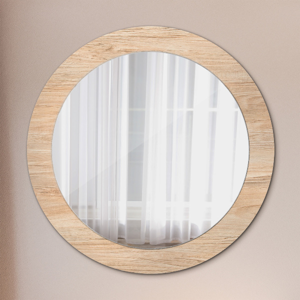 Round wall mirror design Wood texture