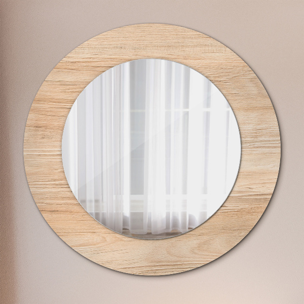 Round wall mirror design Wood texture