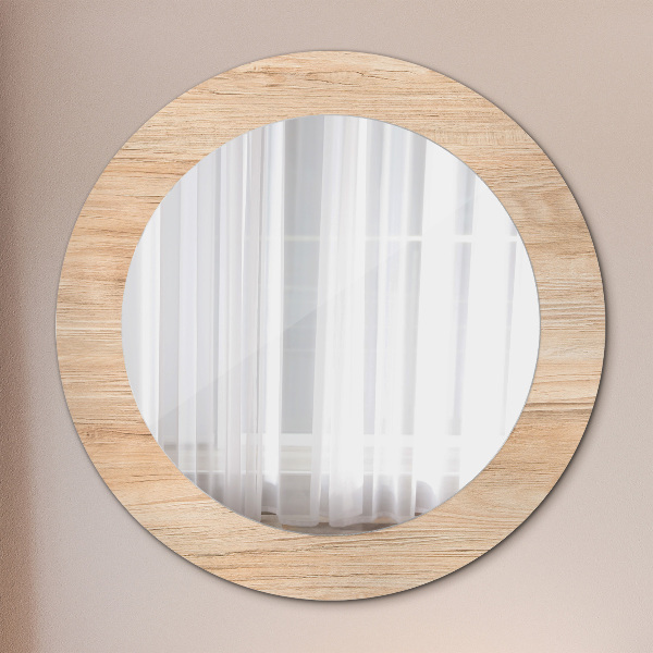 Round wall mirror design Wood texture