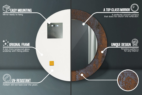 Ornate framed mirror Metallic rustic