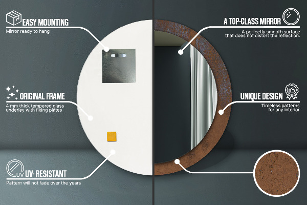 Ornate framed mirror Metallic rustic