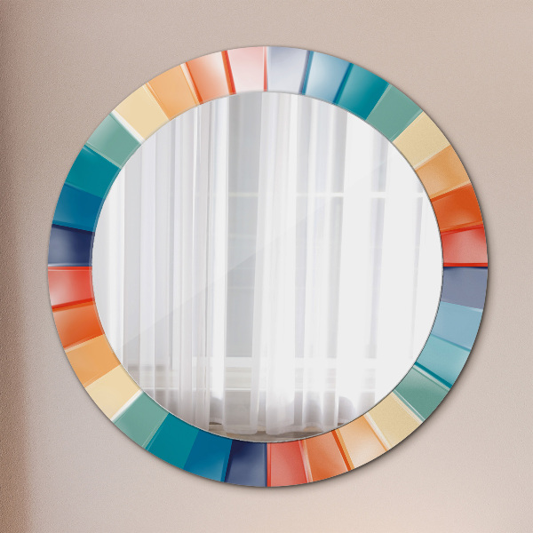 Round printed mirror Radial concentric belts