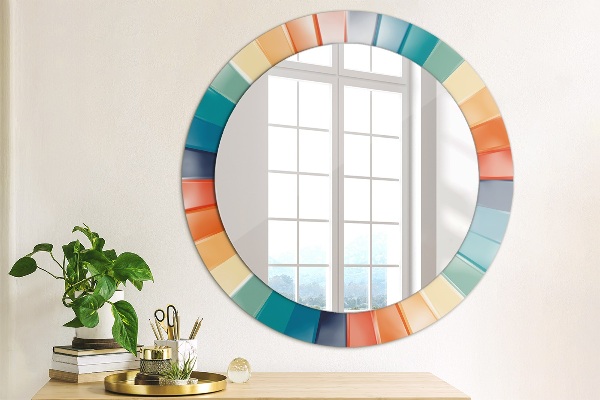 Round printed mirror Radial concentric belts