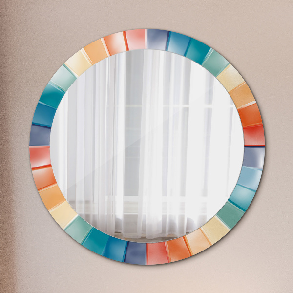 Round printed mirror Radial concentric belts